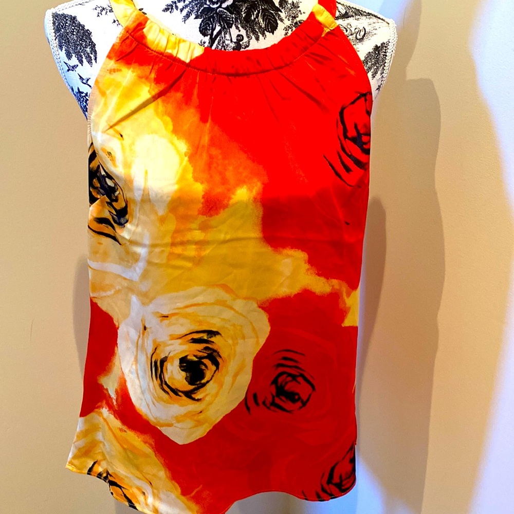 White House Black Market silk feel too in orange and cream colours